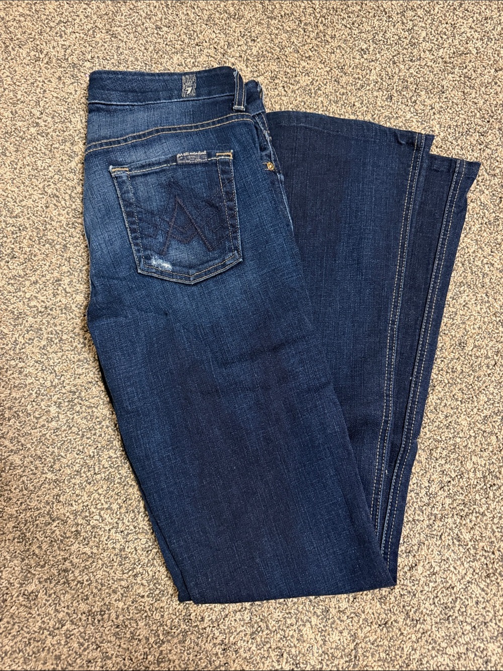 7 For All Mankind Dark Blue Bootcut Jeans